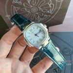 Swiss Quartz Patek Philippe Nautilus 7010 Blue Leather Strap Watch